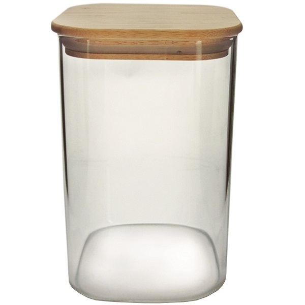 Pote Hermetico Vidro Borossilicato Tampa De Bambu 1 2l Mimo S