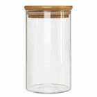 Pote Hermético Vidro E Bambu Organizador Para Café Personaliz