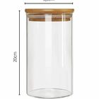 Pote Hermético Vidro E Bambu Organizador Para Café Personaliz