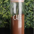 Pote Hermético Vidro E Bambu Organizador Para Café Personaliz