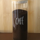 Pote Hermético Vidro E Bambu Organizador Para Café Personaliz