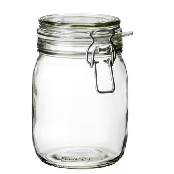 Pote Hermético Vidro Premium Redondo Com Trava 1 Litro - Yang