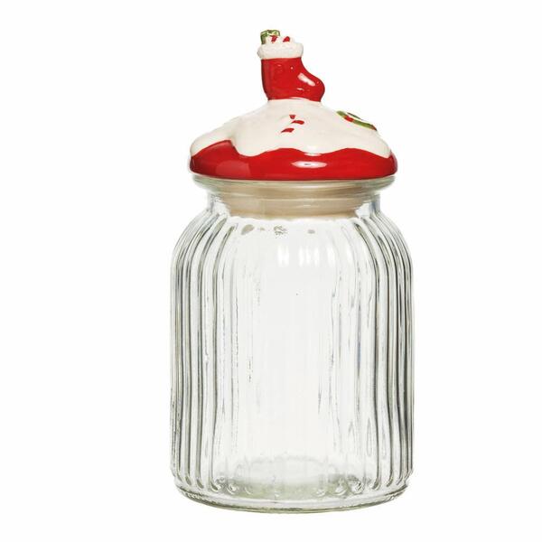 Pote Hermético Vidro Tampa Cerâmica 23x10x10cm 1592766