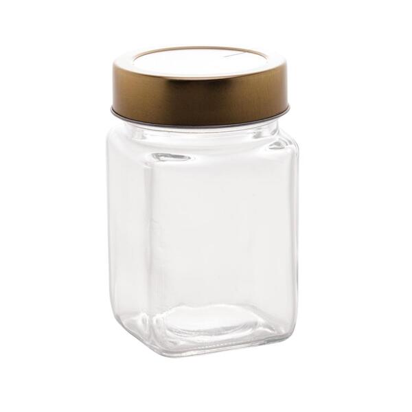 Pote Lyor Gastro Dourada De Vidro E Metal E Acrílico 300ml