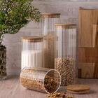 Pote Mantimento Em Vidro Com Tampa Bambu Wolff 510ml