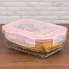 Pote Marmita De Vidro Hermético Retangular Com Tampa 550ml Sa