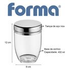 Pote Multiuso 400ml Vedação Tampa De Inox Cozinha Banheiro He
