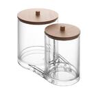 Pote Multiuso Com Tampa De Bambu My Box 15cm X 9cm X 11,5cm