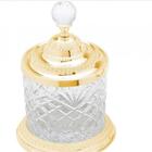 Pote Multiuso Cristal Zamac Dourado 18,6 Cm Lyor