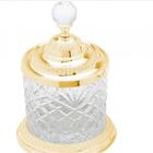 Pote Multiuso Cristal Zamac Dourado 18,6 Cm Lyor