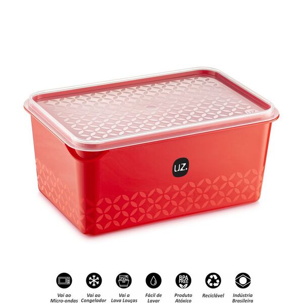 Pote Multiuso Multi 2l Com Tampa Várias Cores Uz397 Uz Utilid