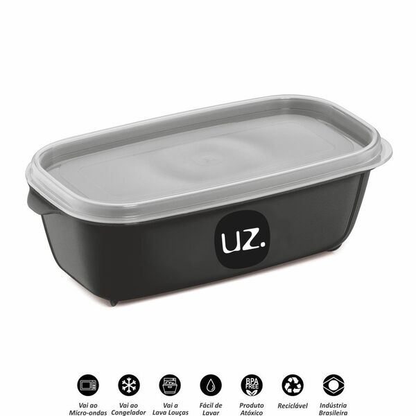 Pote Multiuso Retangular 0 5l Com Tampa Várias Cores Uz250 Uz