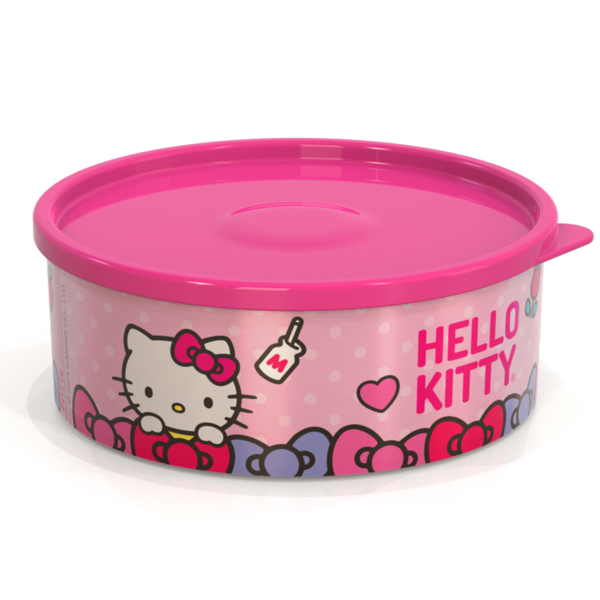 Pote Organizador Baixo Redondo Para Lancheira Hello Kitty
