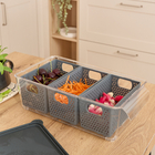 Pote Organizador de Geladeira Cinza 3,87L 10,2x32,2x10cm Delinia