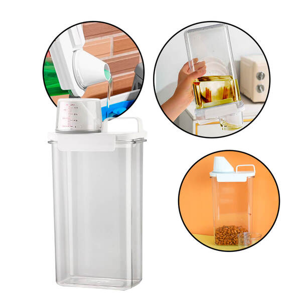 Pote Organizador Hermético 2300ml Com Medidor E Trava Antivaz