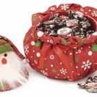 Pote Pano Rosto Noel Com Tampa Em Poliéster 10x8cm Enfeite De