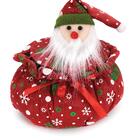 Pote Pano Rosto Noel Com Tampa Em Poliéster 10x8cm Enfeite De