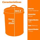 Pote Para Açúcar Em Metal Branco Redondo 1,65l - Casambiente