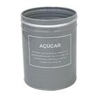 Pote Para Açúcar Em Metal Cinza Redondo 1,65l - Casambiente