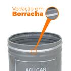 Pote Para Açúcar Em Metal Cinza Redondo 1,65l - Casambiente