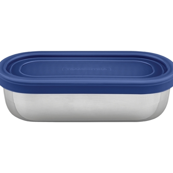 Pote Para Alimentos Freezinox Em Aco Inox Com Tampa Plastica