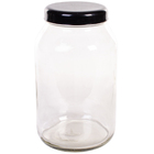 Pote Para Mantimento Em Vidro Até 3kg Com Tampa Rosca Preta