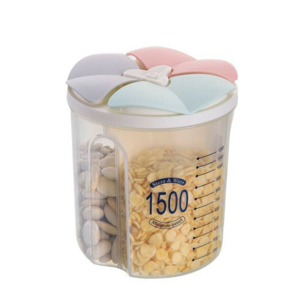 Pote Plástico De Armazenamento Com 3 Divisórias 1,5litros