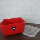 Pote Plástico Quadrado Com Tampa 2,5 Litros Premium Uz Vermel