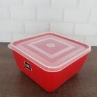 Pote Plástico Quadrado Com Tampa 2,5 Litros Premium Uz Vermel