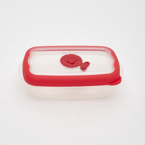 Pote plástico retangular tampa de silicone 430ml Sanremo