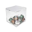 Pote Porta Cápsulas De Café Cubo Acrílico Transparente Com Ta