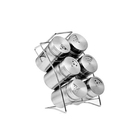 Pote Porta Condimentos Mantimentos Tempero Cromado 7 Peças In