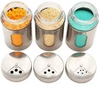 Pote Porta Condimentos Saleiro Pimenteiro Vidro Aço Inox Tamp