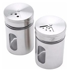 Pote Porta Condimentos Saleiro Pimenteiro Vidro Aço Inox Tamp