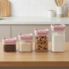 Pote Porta Mantimento Hermético Quadrado Conjunto Kit 4pçs