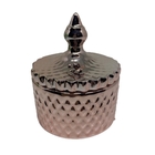 Pote Potiche Decorativo Rose Gold Vidro Com Tampa