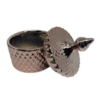 Pote Potiche Decorativo Rose Gold Vidro Com Tampa