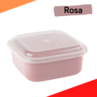 Pote Quadrado Plasvale 0 5 Litros - Ref. 322 - Rosa