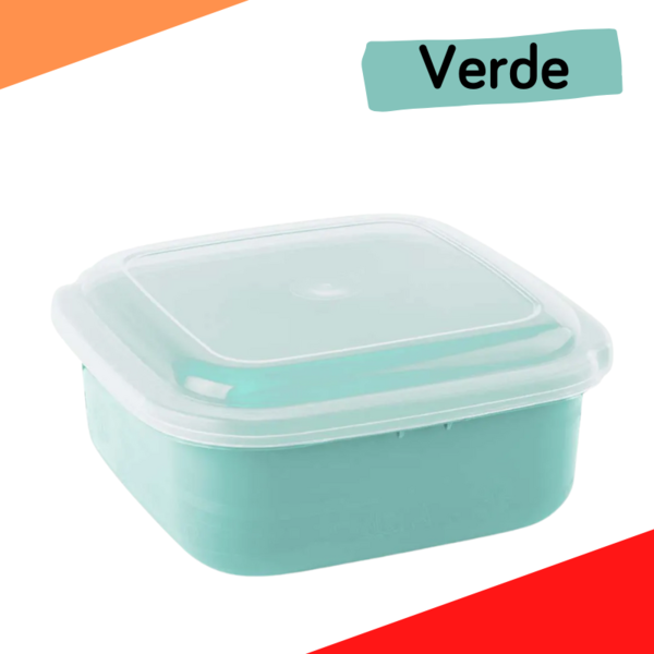 Pote Quadrado Plasvale 0 5 Litros - Ref. 322 - Verde