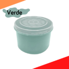 Pote Redondo Com Tampa Rosca 0 4 Litro - Verde