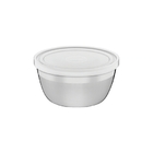Pote Redondo Freezinox Em Aco Inox Com Tampa Plastica 9 Cm 0,