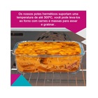 Pote Retangular 1040ml De Vidro Fechamento Hermético 4 Travas