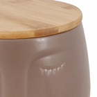 Pote Rosto Dolomita Branco Com Tampa De Bambu 1,5L - Oikos