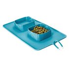 Pote Tapete Duplo Silicone Comedouro Bebedouro Portatil Cacho