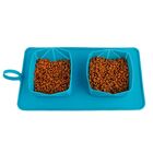 Pote Tapete Duplo Silicone Comedouro Bebedouro Portatil Cacho