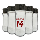 Pote Tempero  Condimento Kit 14 Potes+24 Etiquetas Adesivas T