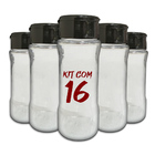 Pote Tempero Kit 16 Potes+24 Etiquetas Adesivas Porta Condime