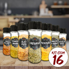 Pote Tempero Kit 16 Potes+24 Etiquetas Adesivas Porta Condime