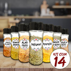 Pote Tempero Kit Potes+24 Etiquetas Adesivas Porta Condimento