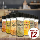 Pote Tempero Kit Potes+24 Etiquetas Adesivas Porta Condimento